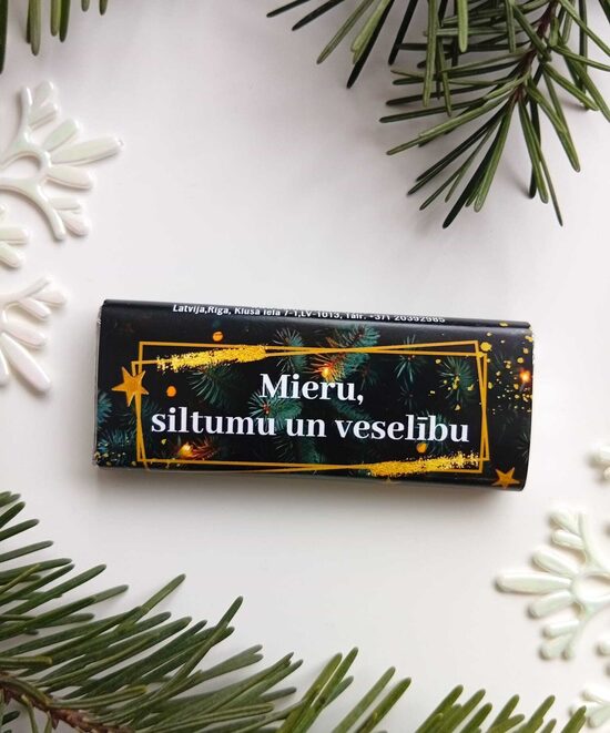 MINI PIENA ŠOKOLĀDE "MIERU, SILTUMU, VESELĪBU"